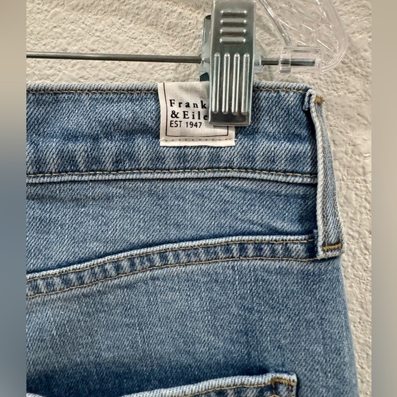 Frank & Eileen Monaghan Button Fly High Rise Raw Hem Straight Leg Mom Jeans 28 - Picture 10 of 14
